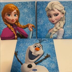Disney Frozen Canvas Art Trio - Elsa Anna and Olaf